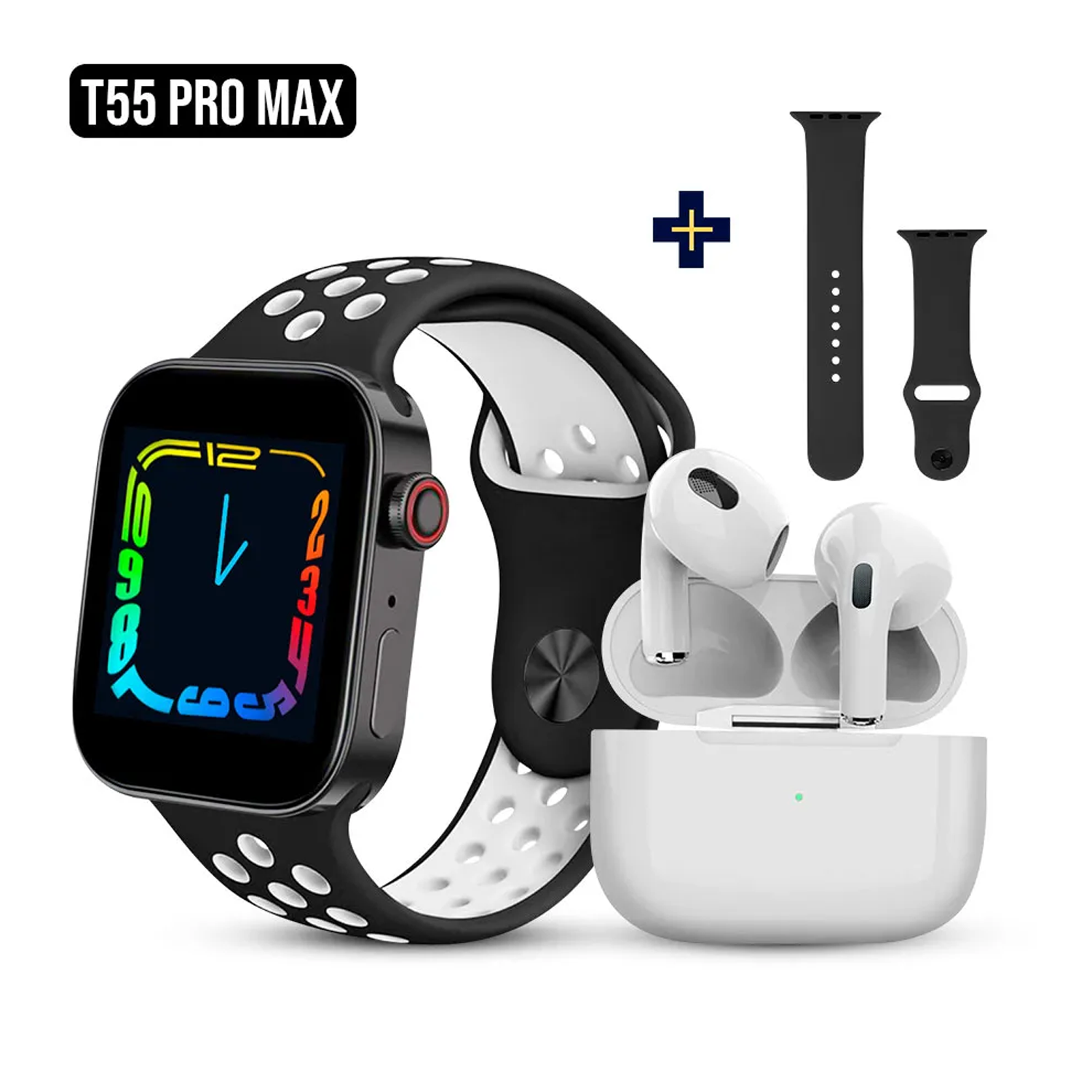 COMBO SMARTWATCH T55 PRO MAX + AUDIFONOS PRO + 1 CORREA DE REGALO - CIERRE DE LA TIENDA - PAGO CONTRA ENTREGA ENVÍO GRATIS